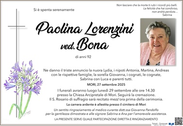 Lorenzini Paolina ved. Bona