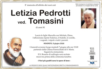 Pedrotti Letizia ved. Tomasini