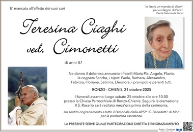 Ciaghi Teresina ved. Cimonetti