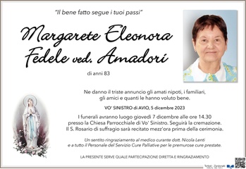 Fedele Margarete Eleonora ved. Amadori