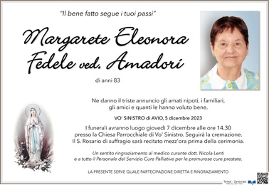 Fedele Margarete Eleonora ved. Amadori