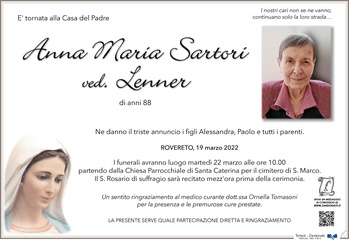 Sartori Anna Maria ved. Lenner