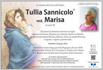 Sannicolò Tullia ved. Marisa