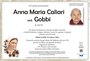 Caliari Anna Maria ved. Gobbi