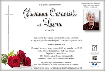 Caracristi Giovanna ved. Luscia