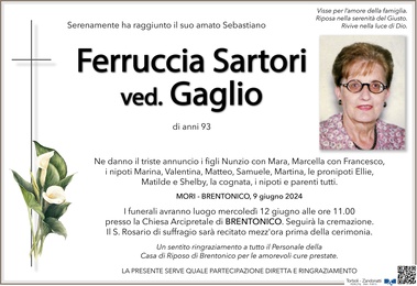 Sartori Ferruccia ved. Gaglio