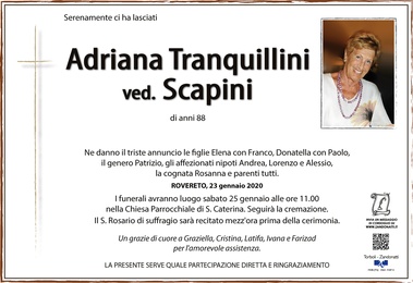 Tranquillini Adriana ved. Scapini