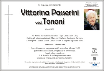 Passerini Vittorina ved.Tononi