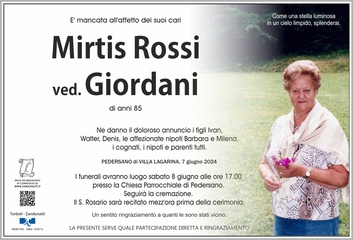 Rossi Mirtis ved. Giordani
