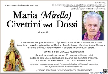 Civettini Maria (Mirella) ved. Dossi