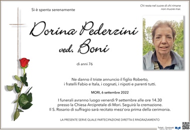 Pederzini Dorina ved. Boni
