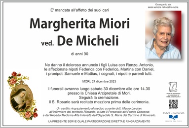 Miori Margherita ved. De Micheli