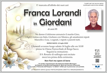 Lorandi Franca in Giordani