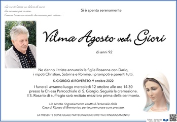 Agosto Vilma ved. Giori