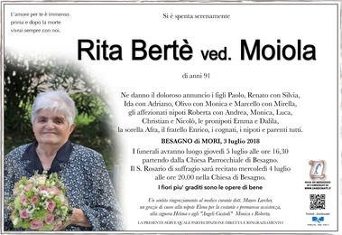 Bertè Rita ved. Moiola