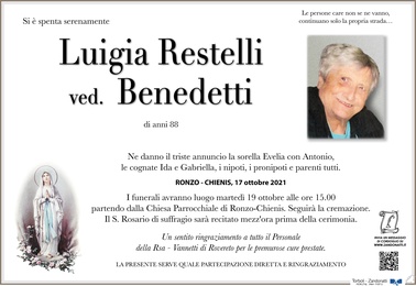 Restelli Luigia ved. Benedetti