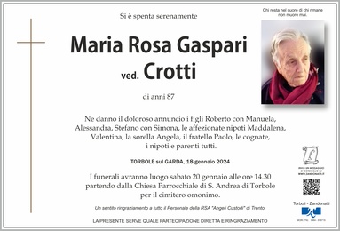 Gaspari Maria Rosa ved. Crotti