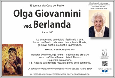 Giovannini Olga ved. Berlanda
