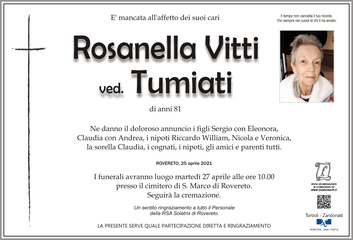 Vitti Rosanella ved. Tumiati