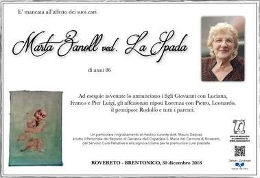 Zanoll Marta ved. La Spada