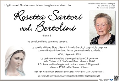 Sartori Rosetta ved. Bertolini