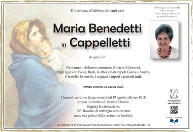Benedetti Maria in Cappelletti