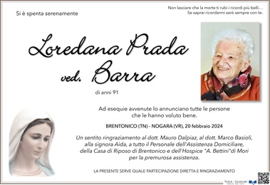 Prada Loredana ved. Barra