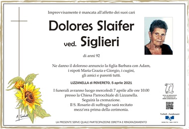Slaifer Dolores ved. Siglieri