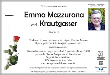 Mazzurana Emma ved. Krautgasser