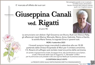 Canali Giuseppina ved.Rigatti