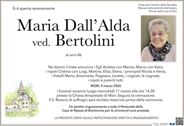 Dall'Alda Maria ved. Bertolini