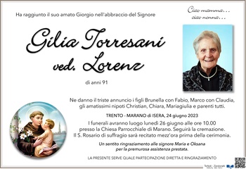 Torresani Virgilia ved. Lorenz