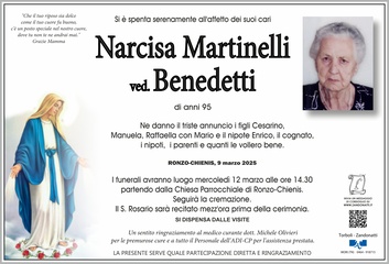Martinelli Narcisa ved. Benedetti