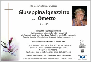 Ignazzitto Giuseppina ved. Ometto
