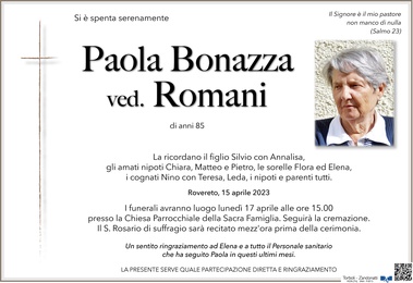 Bonazza Paola ved. Romani
