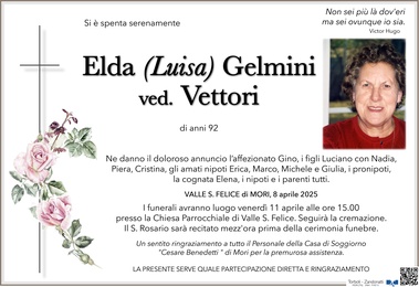 Gelmini Elda Luisa ved. Vettori