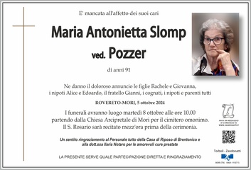 Slomp Maria Antonietta ved. Pozzer