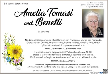 Tomasi Amelia ved. Benetti