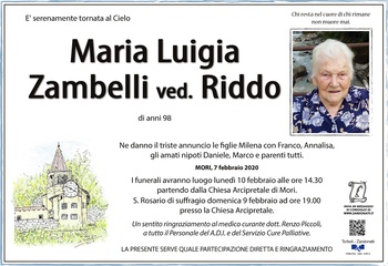 Zambelli Maria Luigia ved. Riddo