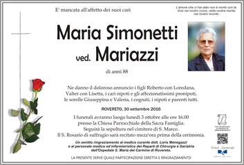 Simonetti Maria ved. Mariazzi