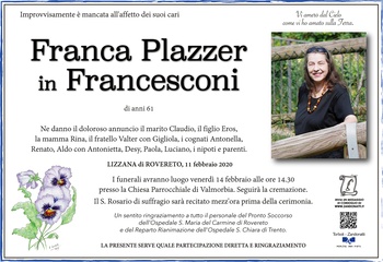 Plazzer Franca in Francesconi