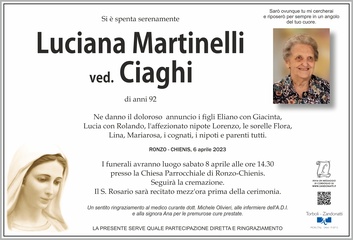 Martinelli Luciana ved. Ciaghi