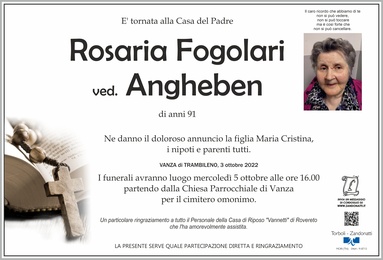 Fogolari Rosaria ved. Angheben