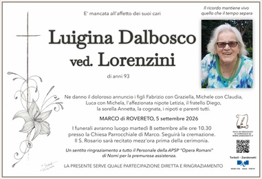 Dalbosco Luigia Maria ved. Lorenzini