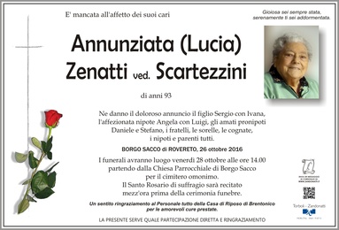 Zenatti Annunziata ved. Scartezzini Zenatti Annunziata ved. Scartezzini