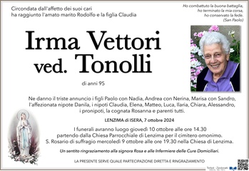 Vettori Irma ved. Tonolli