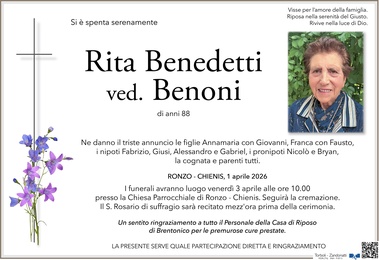 Benedetti Rita ved. Benoni