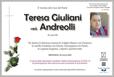 Giuliani Teresa ved. Andreolli