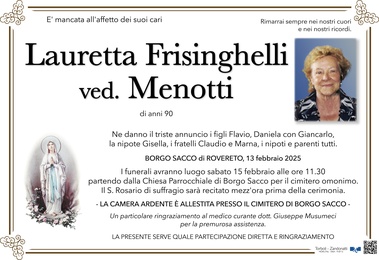 Frisinghelli Lauretta ved. Menotti