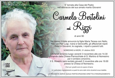 Bertolini Carmela ved. Rizzi